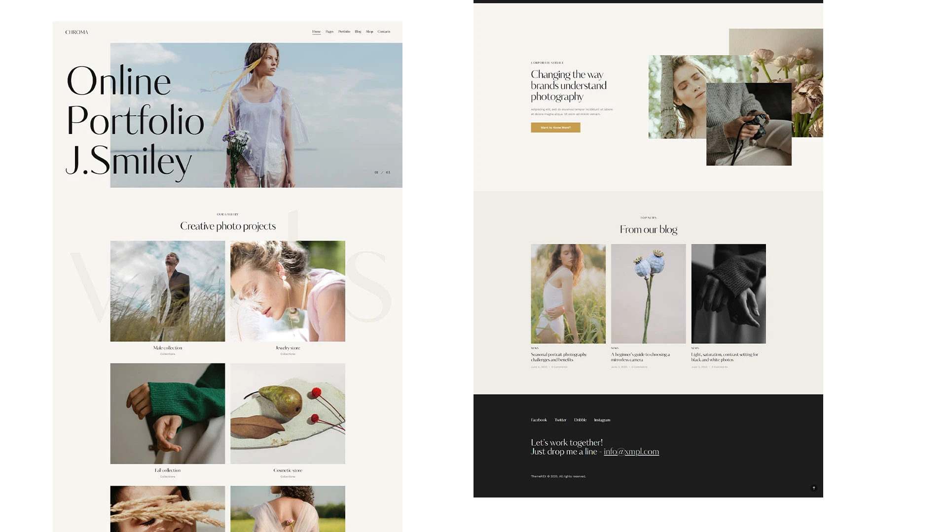 exemple création site photographe avec belletypographie