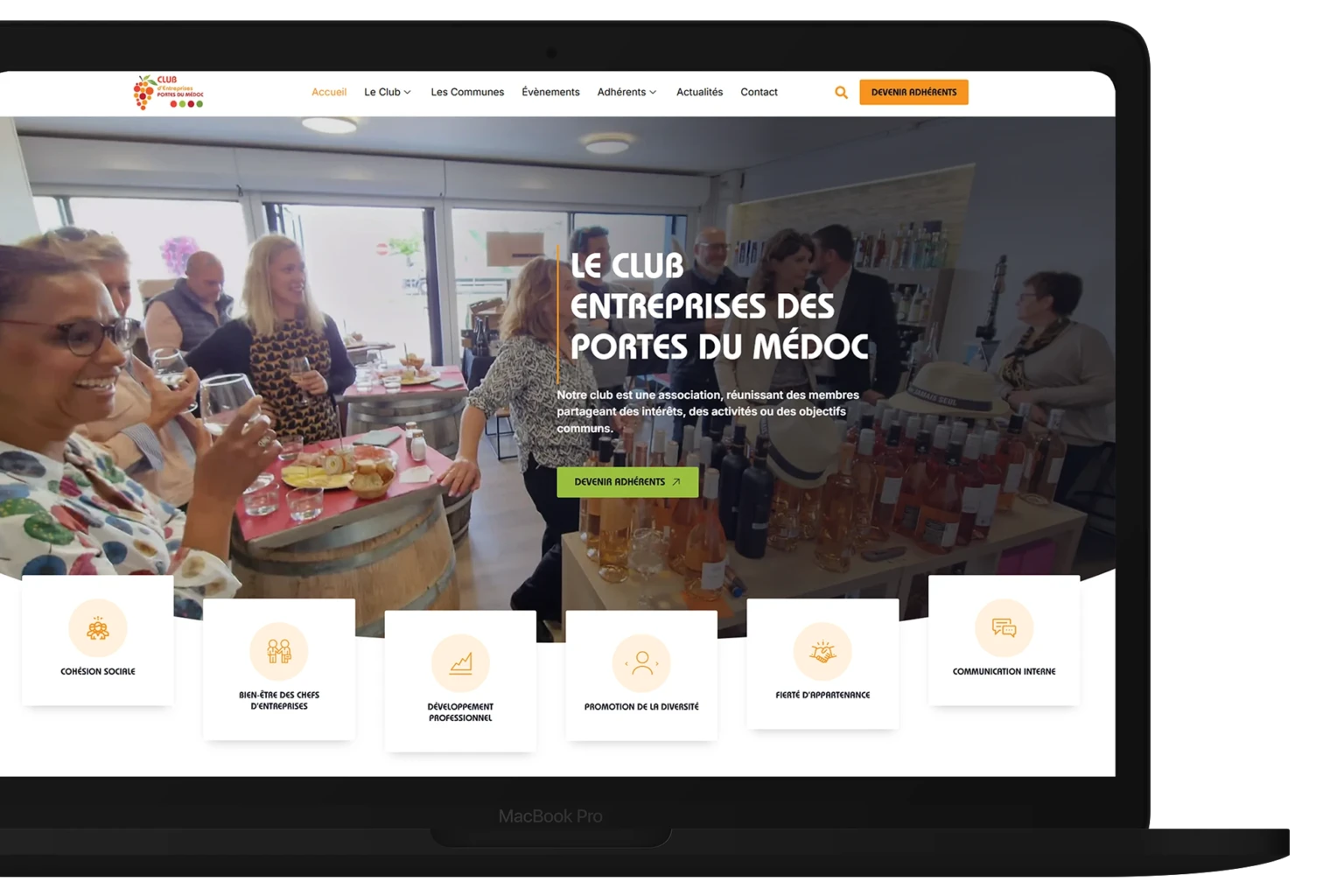 création du site club entreprise porte du medoc par l'agence web evico