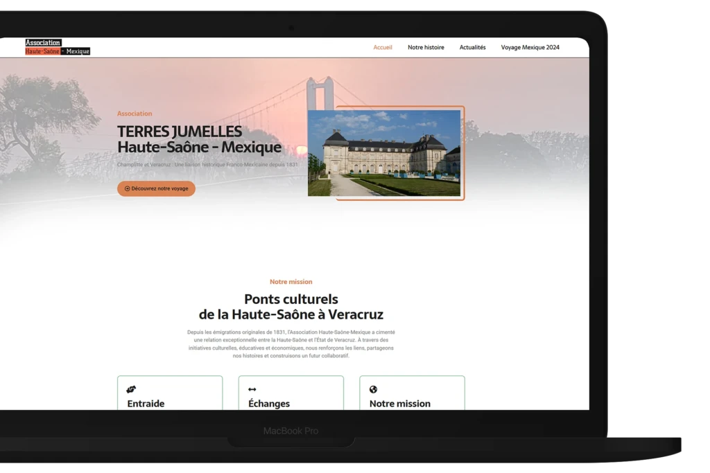 création du site internet haut saone mexique hero section
