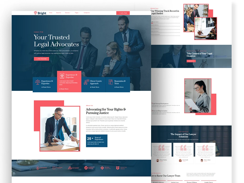 création site internet avocat ui design page compelt accueil moderne