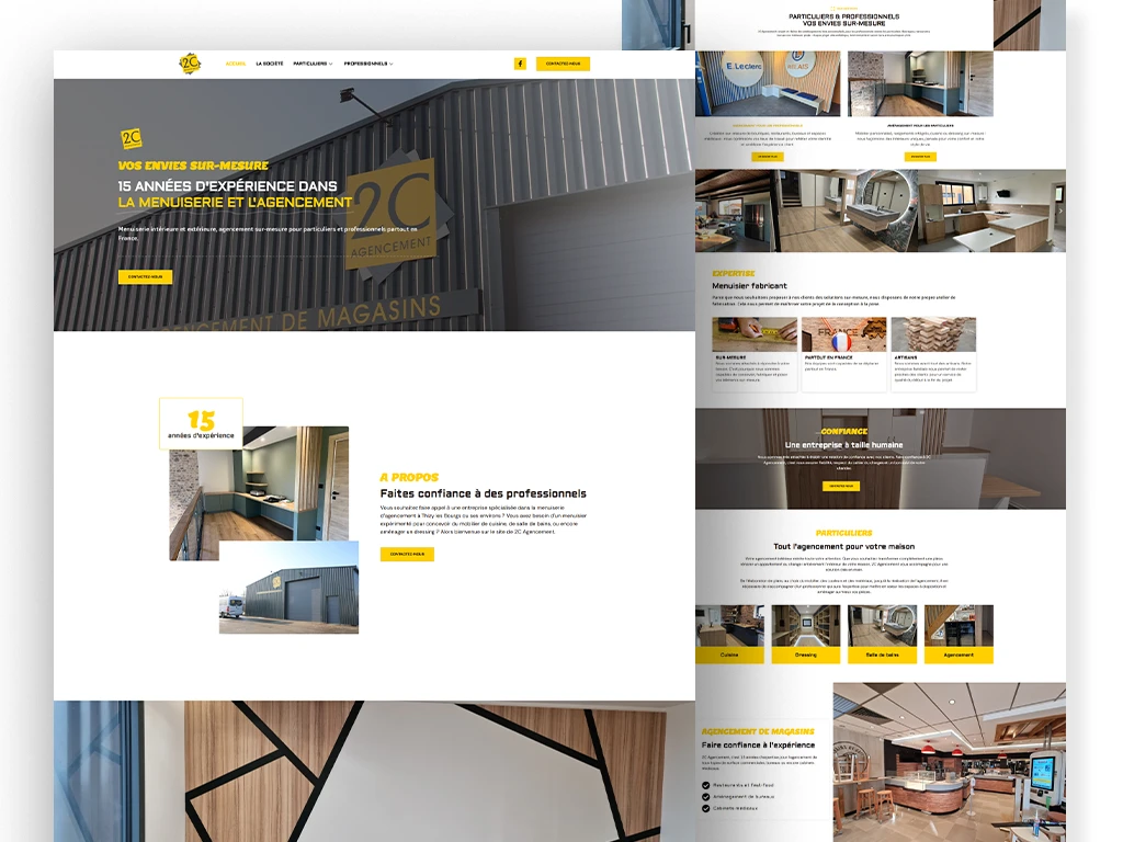 création site menuiseier par l'agence web evico