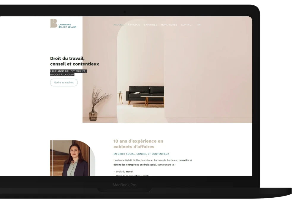 création site pour avocat laurianne bal dit sollier par l'agence web evico
