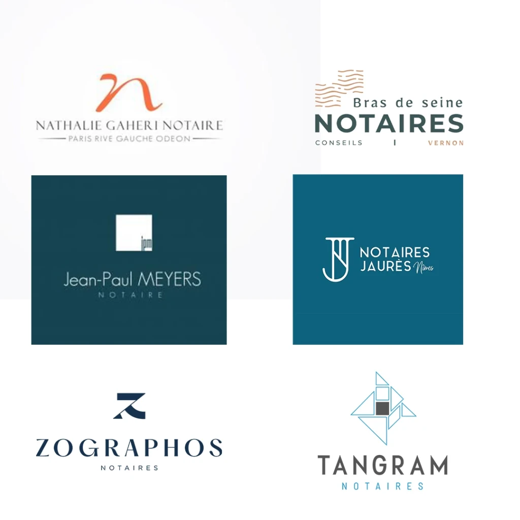 exemple avec plusieur logo de notaire différent