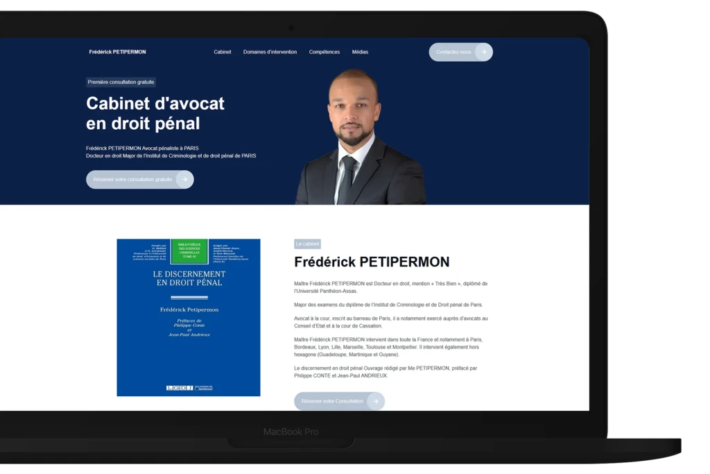hero section site avocat petipermon developpement du site par evico