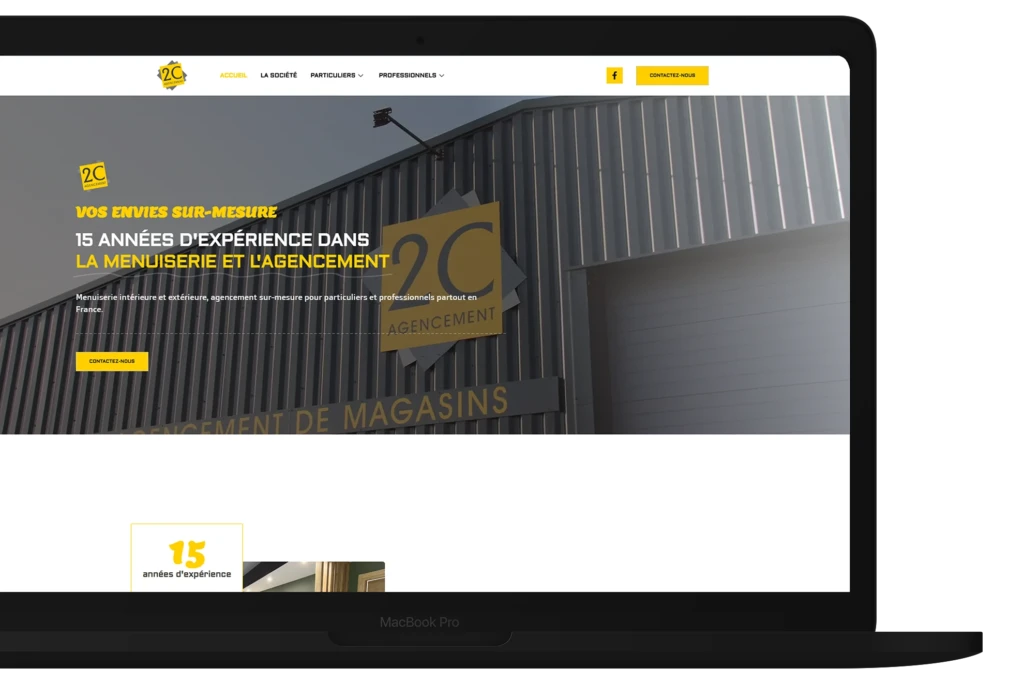 hero section site menuiserie