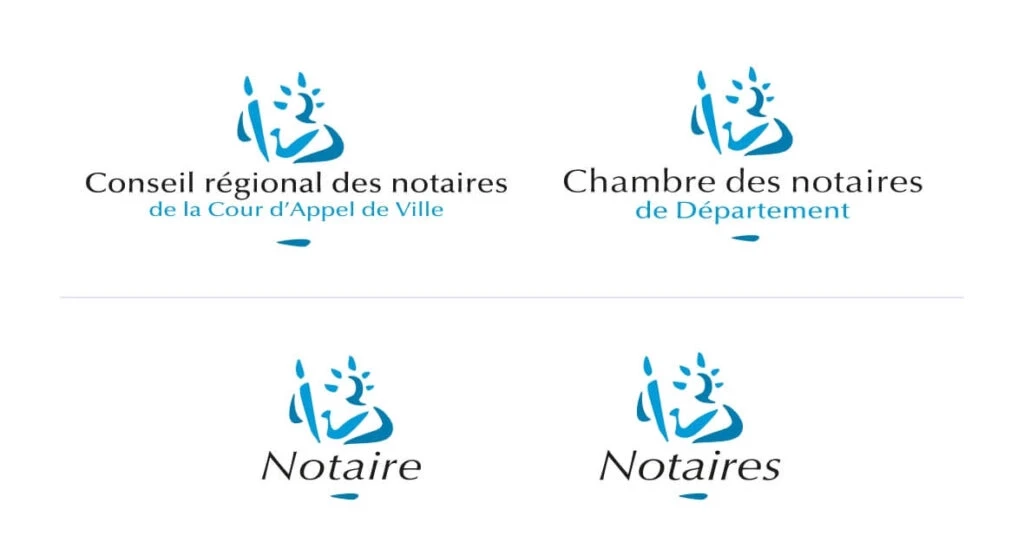 image avec logo notaire de la cour d'apelle de ville, de département et logo notaire et notaires