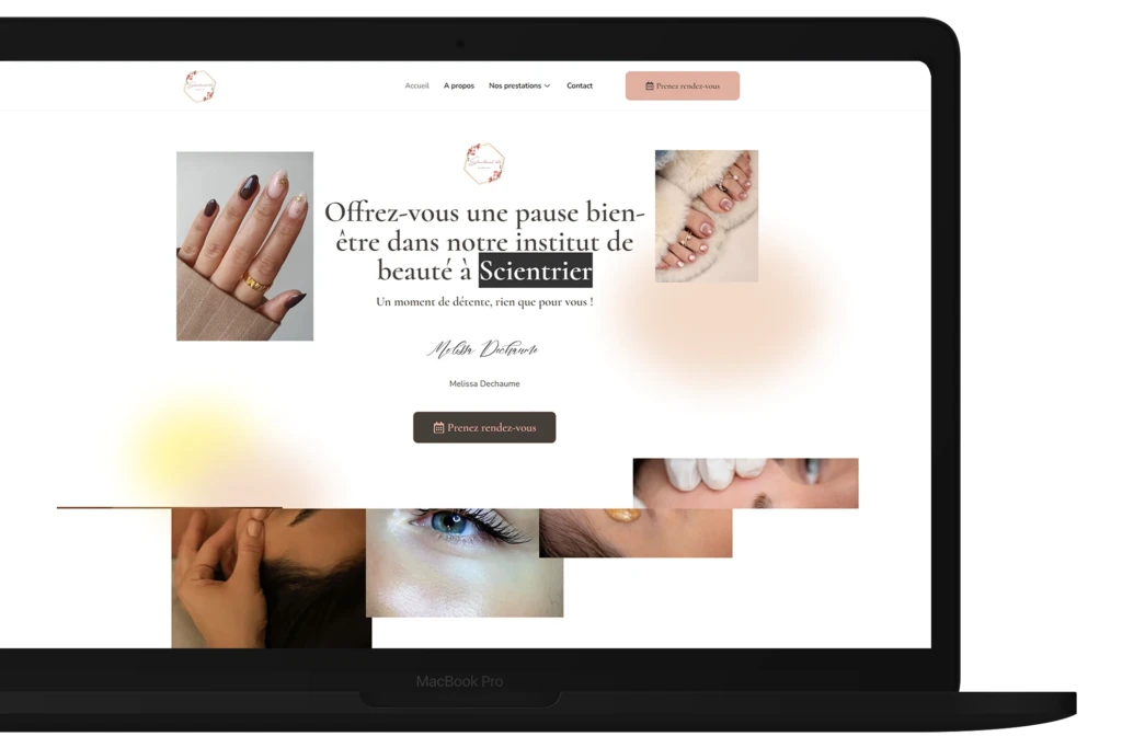 présentation accueil site institue de beauté
