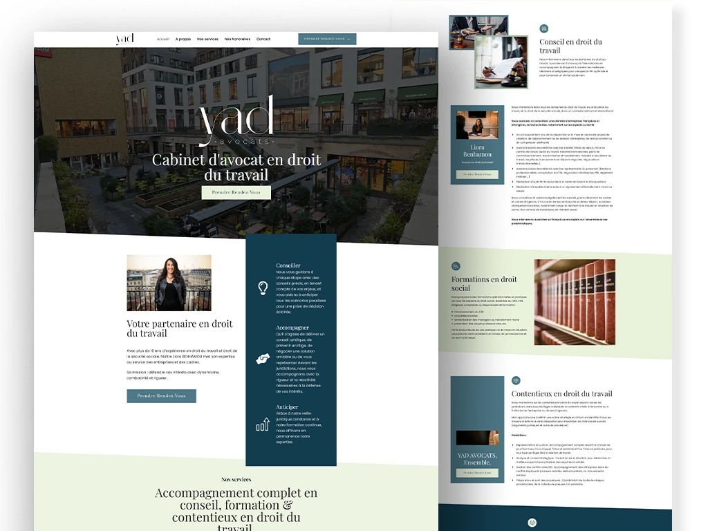 création site internet avocat avec presentation site créaer par l'agence web evico yad avocat