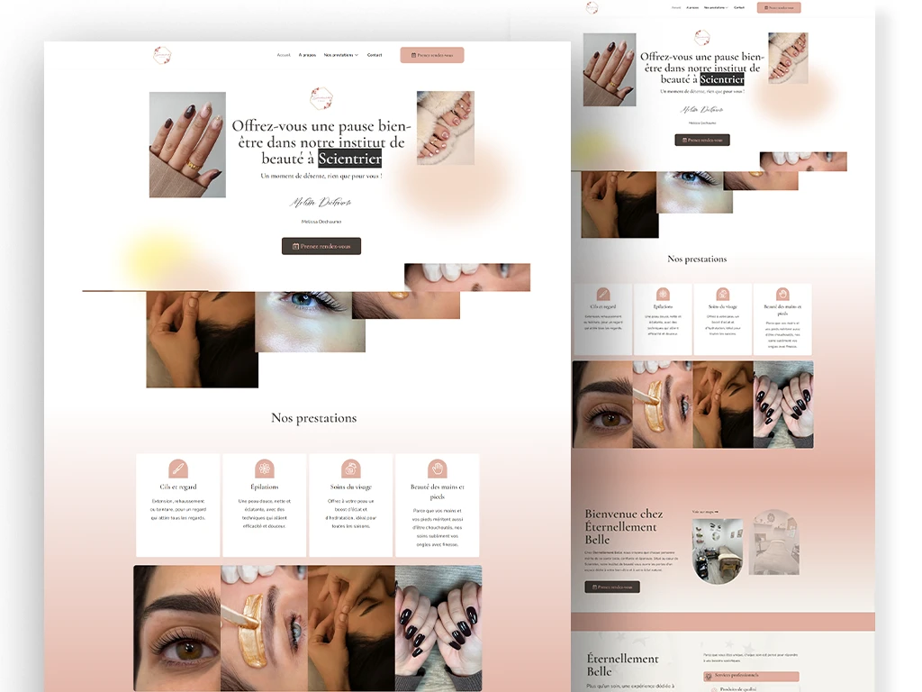 présnetation site instutue de beauté developpé par l'agence web evico