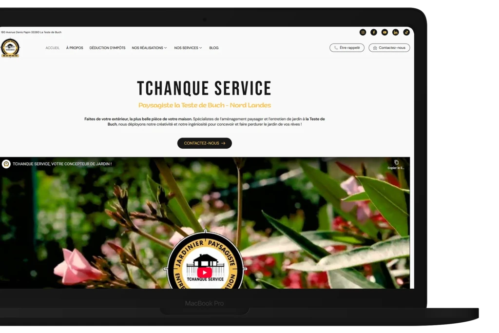 tchanque service réalisation site paysagite agence web evico bordeaux