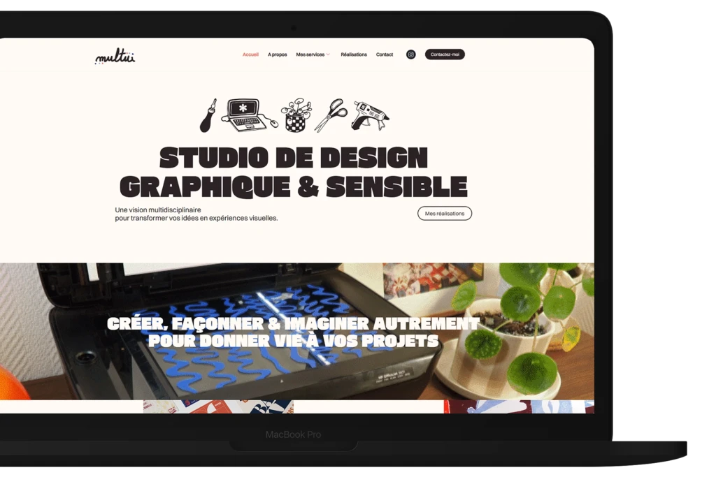 présentation du site multiii studio page accueil création site agence graphique