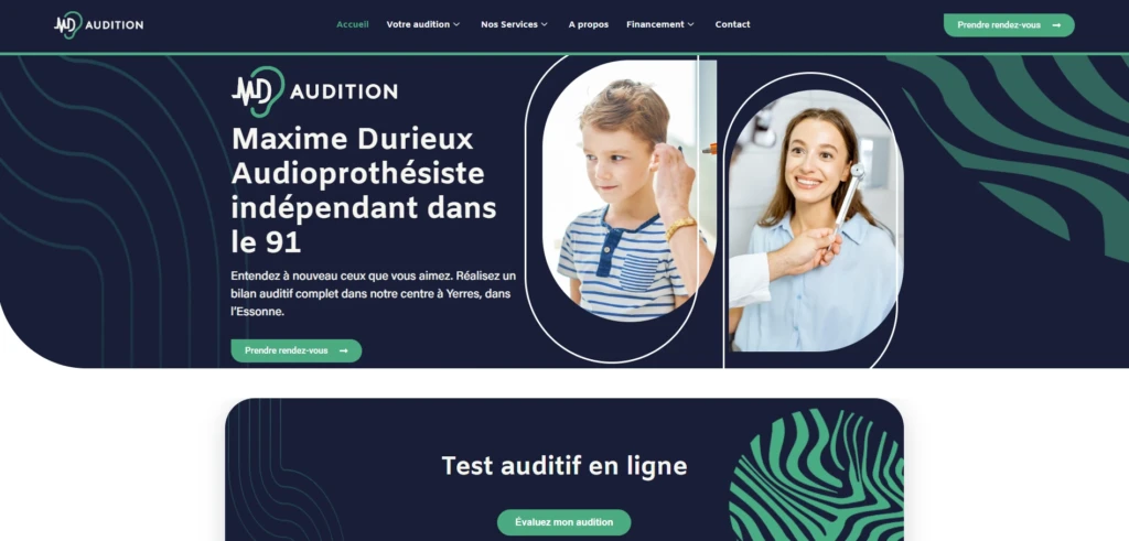 exemple hero section site medical