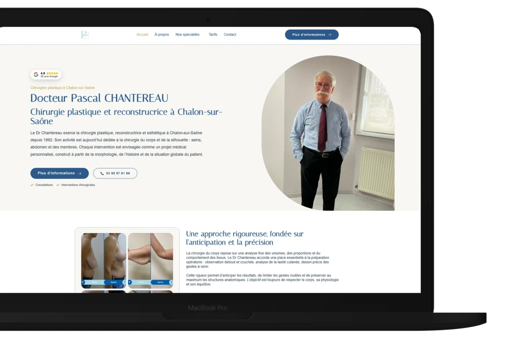 creation du site pour un chirgien plastique a chalon sur saone le dr pascal chantereau