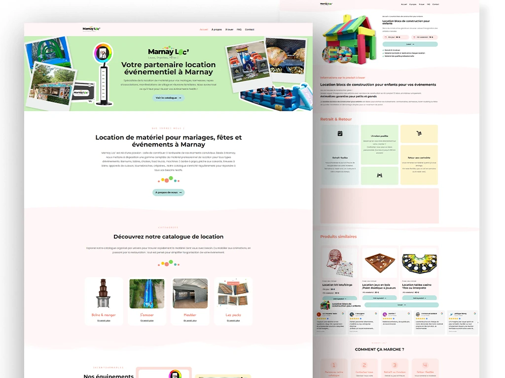 présentation du site marnay loc entreprise spécialisé dans la location evenemenntielle