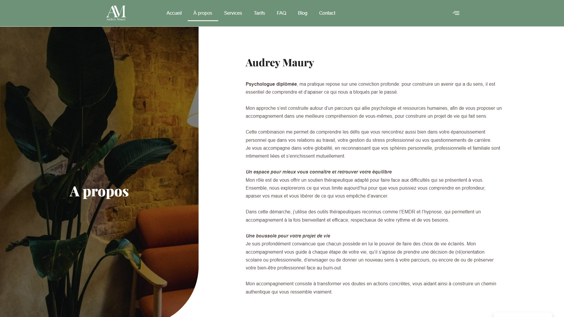 Taux de conversion avant et après mise en place d'une FAQ structurée sur un site de psychologue