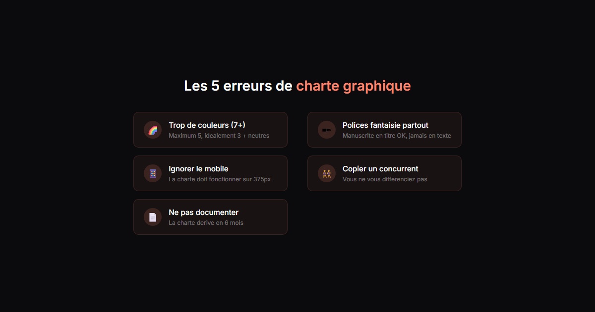 Exemples d erreurs de charte graphique sur un site artisan