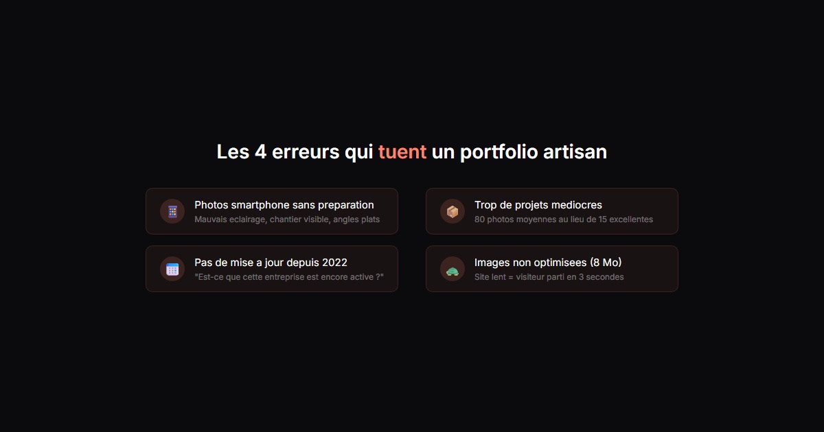 Erreurs courantes dans la presentation d un portfolio artisan