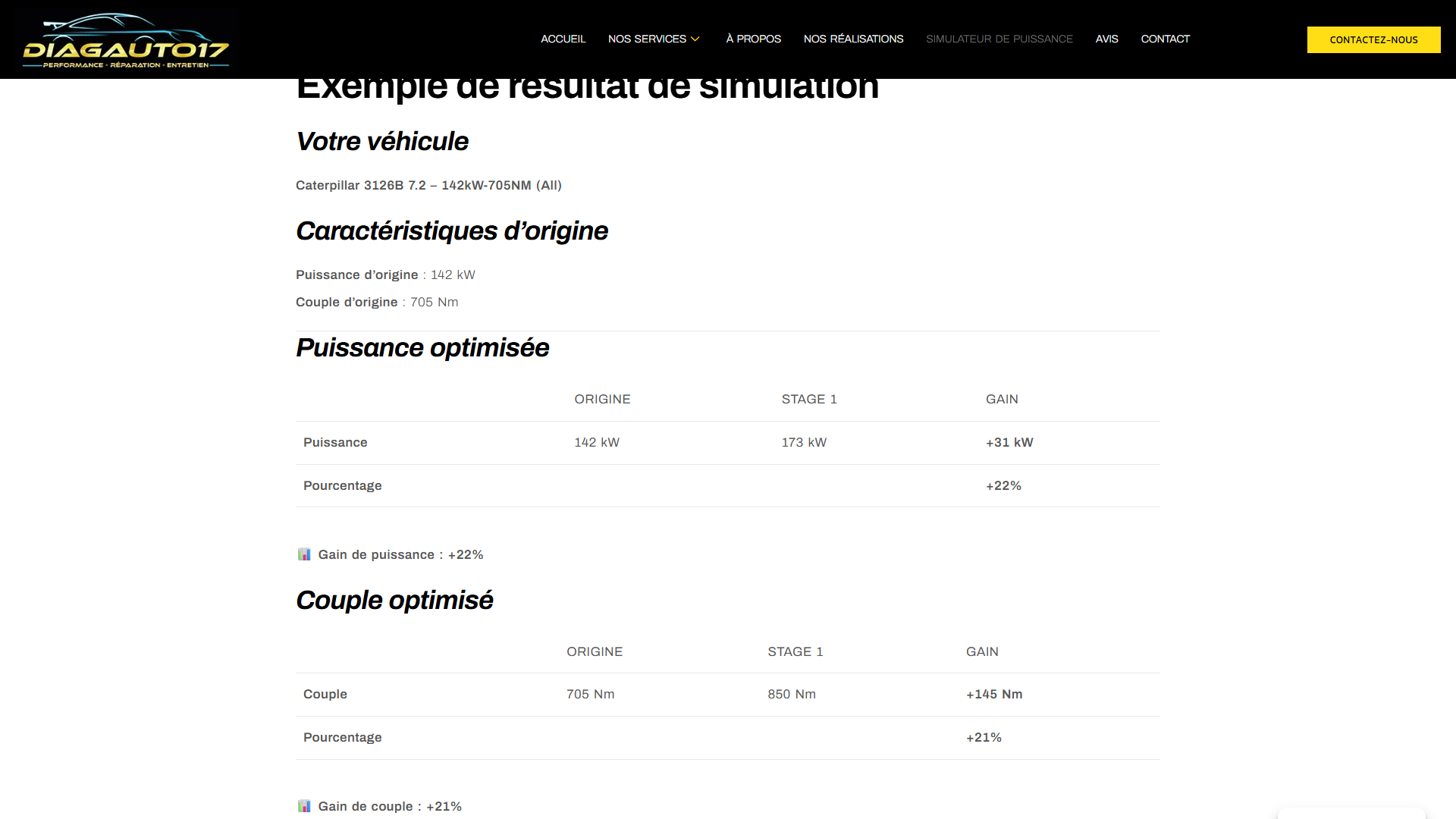 Exemple de fiche Google Business Profile optimisée pour un garage automobile