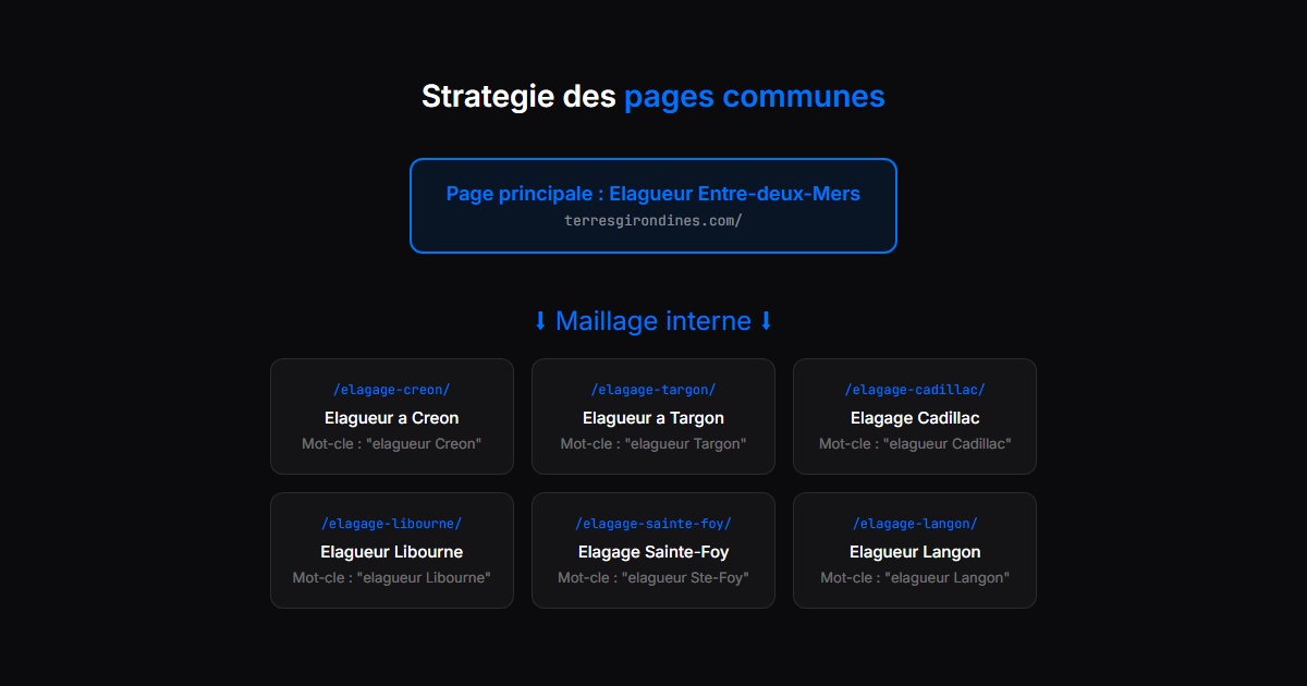 Structure de pages communes pour un site de viticulteur