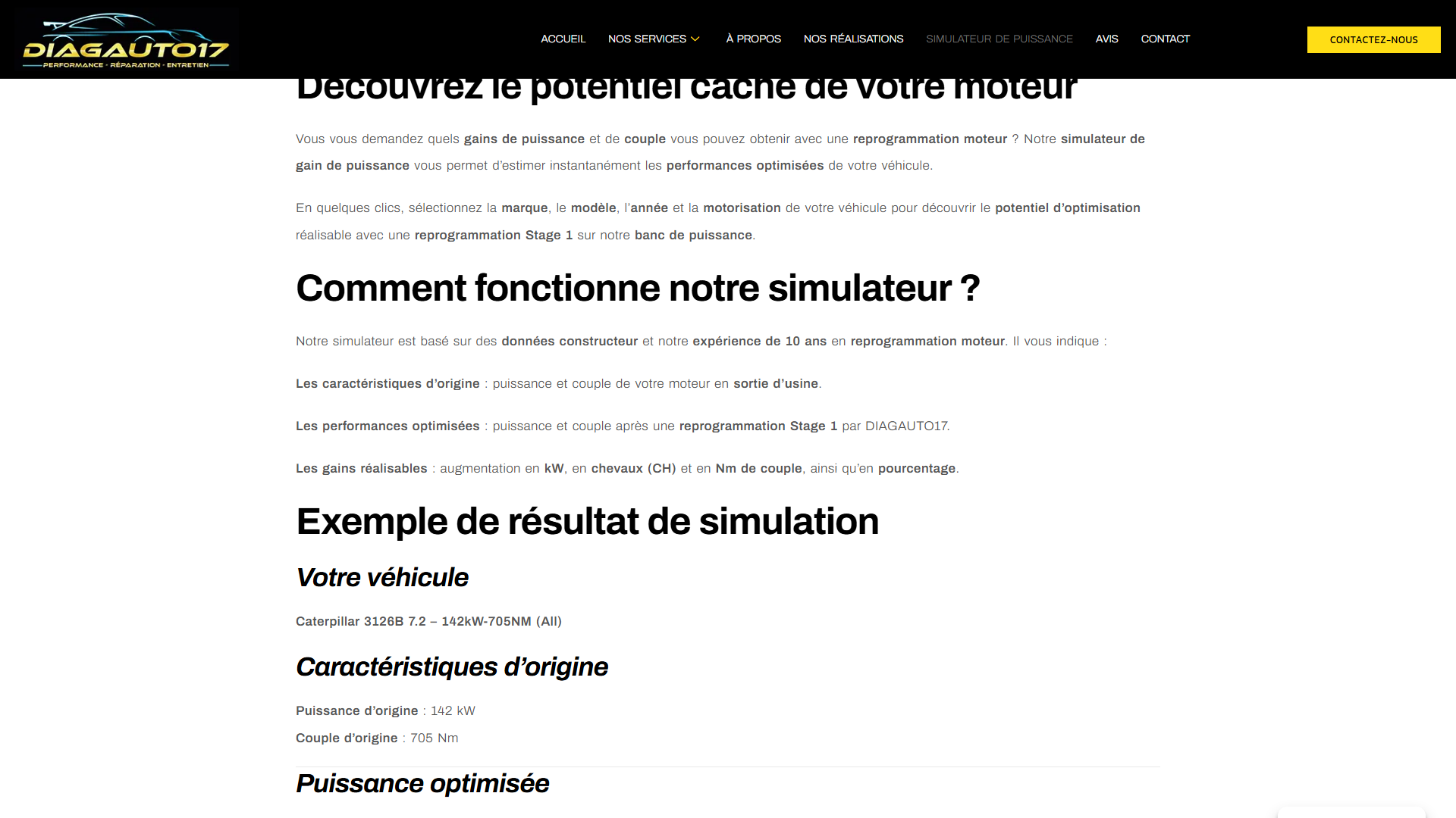 Parcours utilisateur sur un site de garage : de l'arrivee à la prise de contact