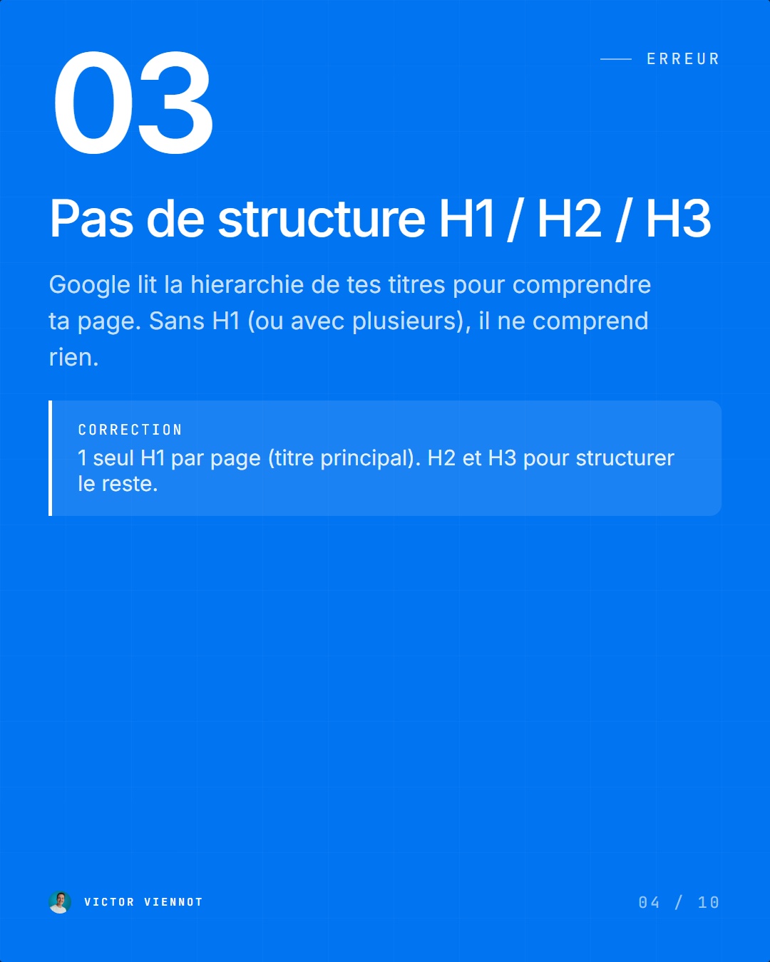 Erreur SEO 1 : title tags identiques sur toutes les pages