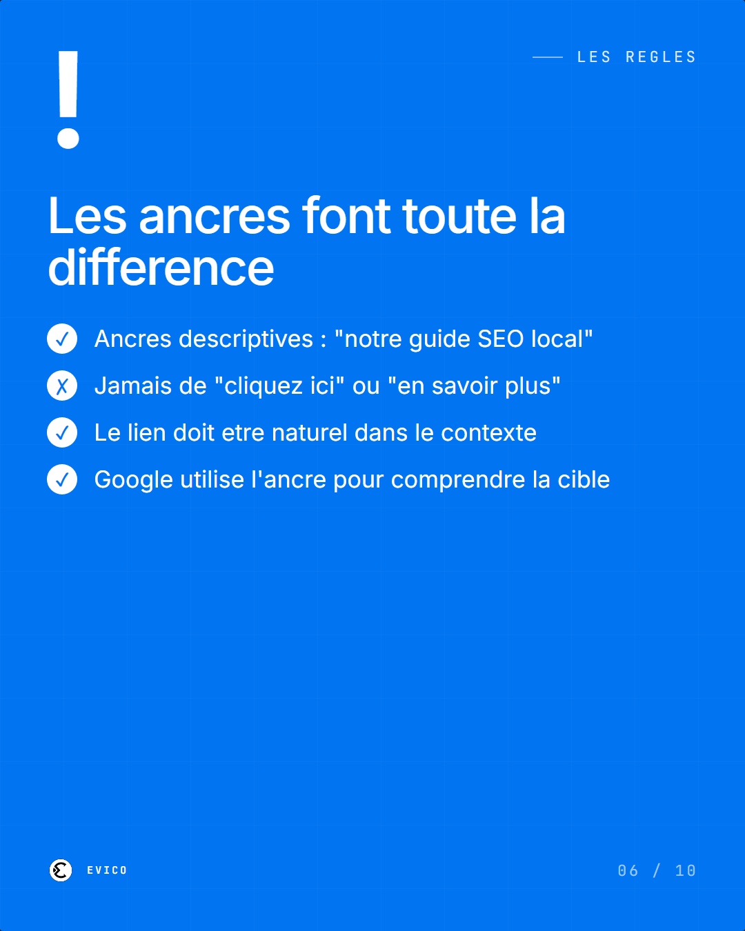 Les regles d'or du maillage interne : ancres, ratio, pertinence