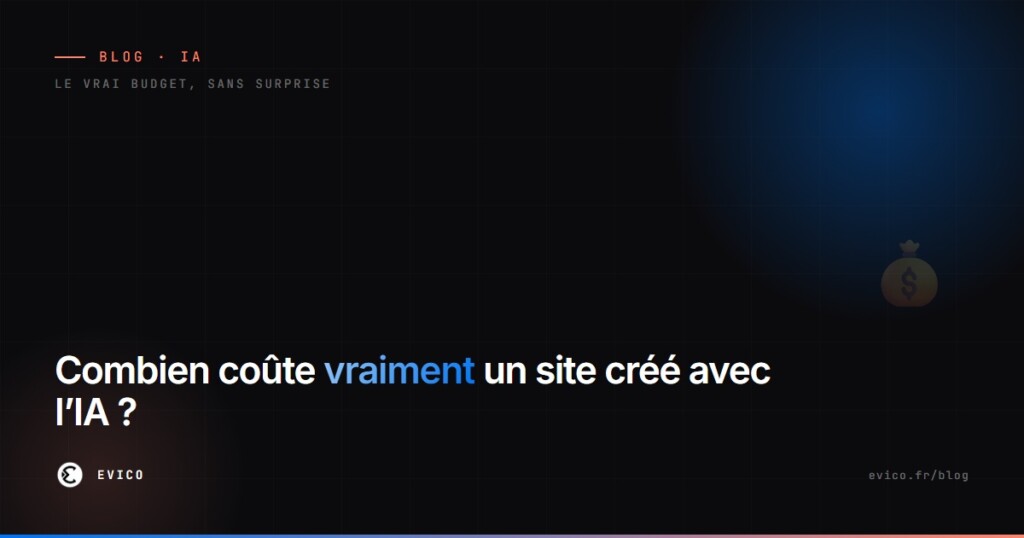 Combien coûte vraiment un site créé avec l'IA : abonnements, domaine, hébergement, maintenance — le vrai budget