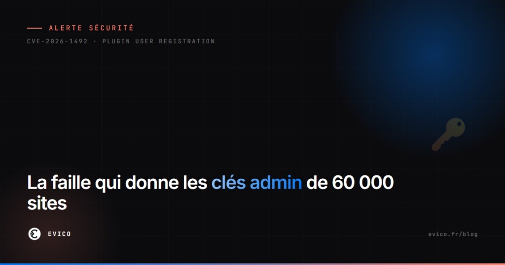 Alerte : la faille CVE-2026-1492 du plugin User Registration & Membership permet de devenir administrateur