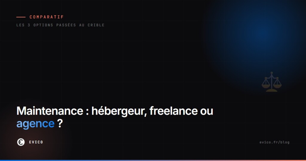 Comparatif : confier la maintenance de son site à l'hébergeur, un freelance ou une agence