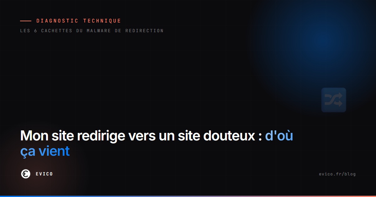 Site qui redirige vers un site douteux : diagnostic et éradication