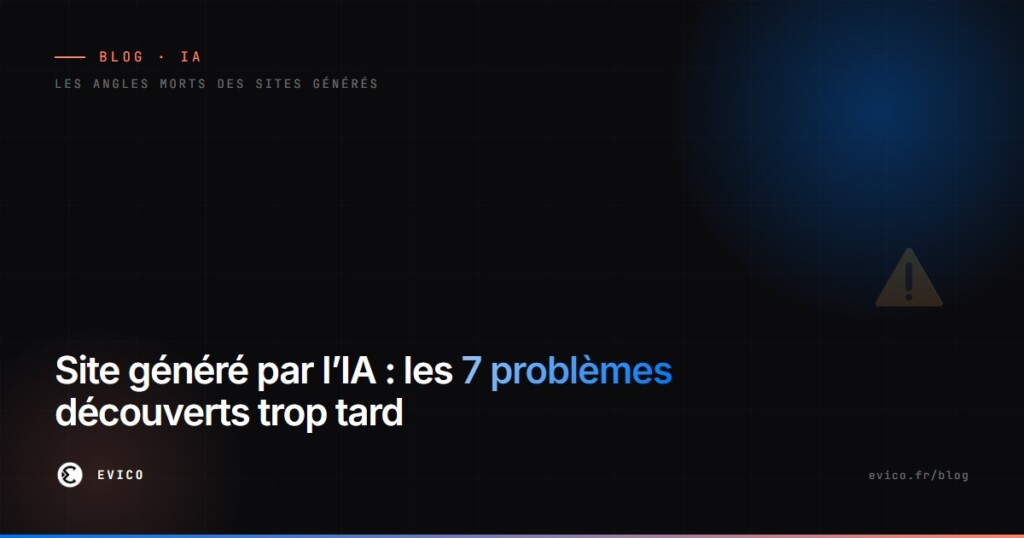 Site généré par l'IA : les 7 problèmes que vous ne découvrirez qu'après la mise en ligne — formulaire, sécurité, RGPD, SEO, modifications