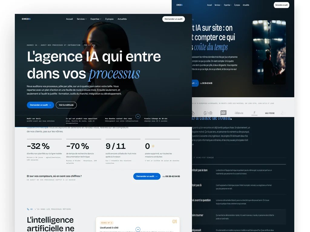 EVICO IA - Création de site internet pour agence IA