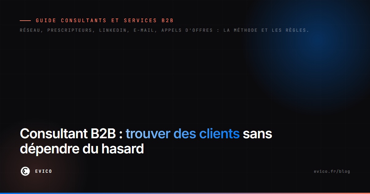 Trouver des clients quand on est consultant ou prestataire B2B : la méthode complète