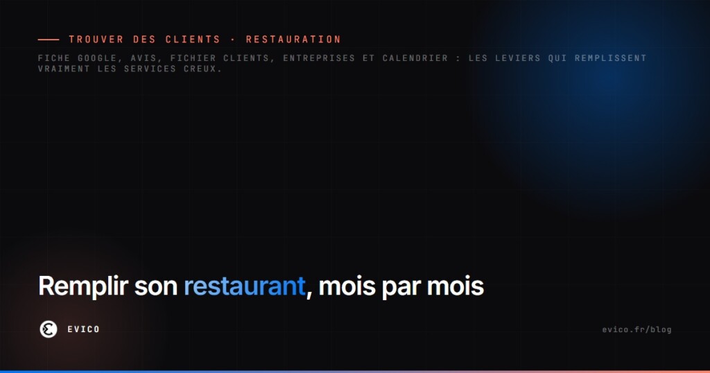 Remplir son restaurant : les leviers qui marchent vraiment (et quand les activer)