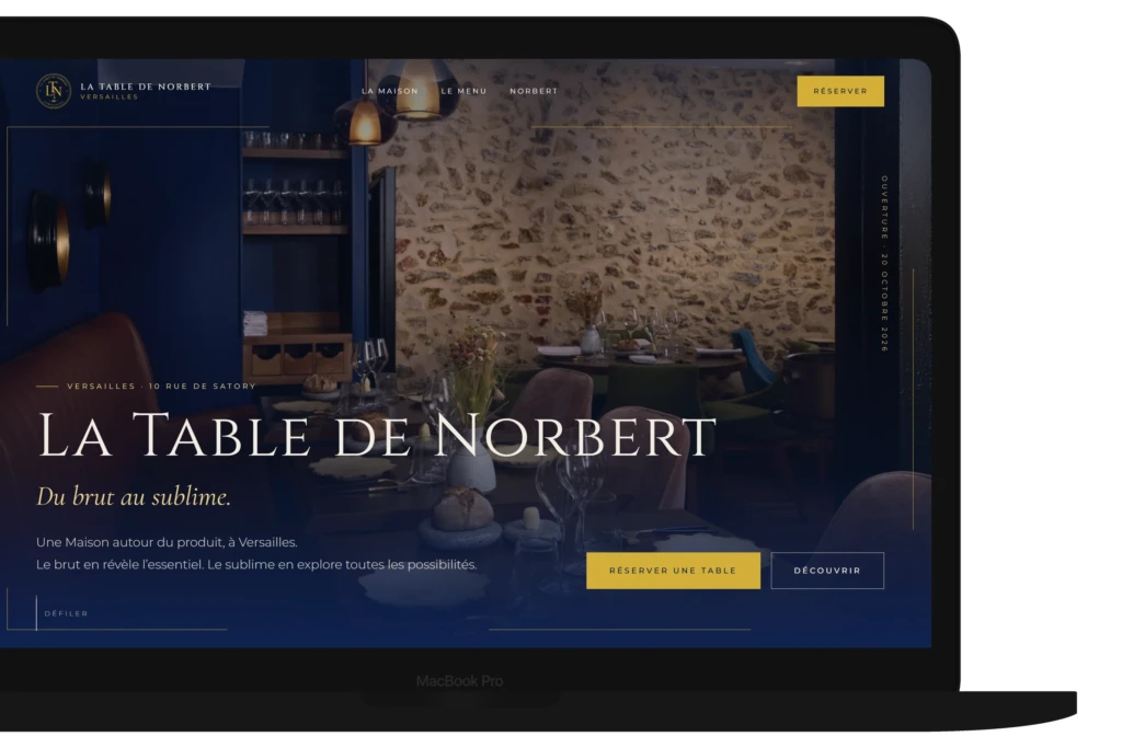 La Table de Norbert - vue de la page sur MacBook