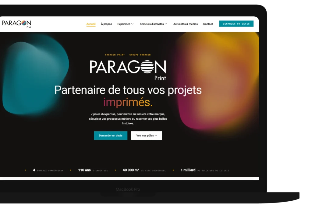 Paragon Print - vue de la page sur MacBook